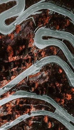 A road view from above