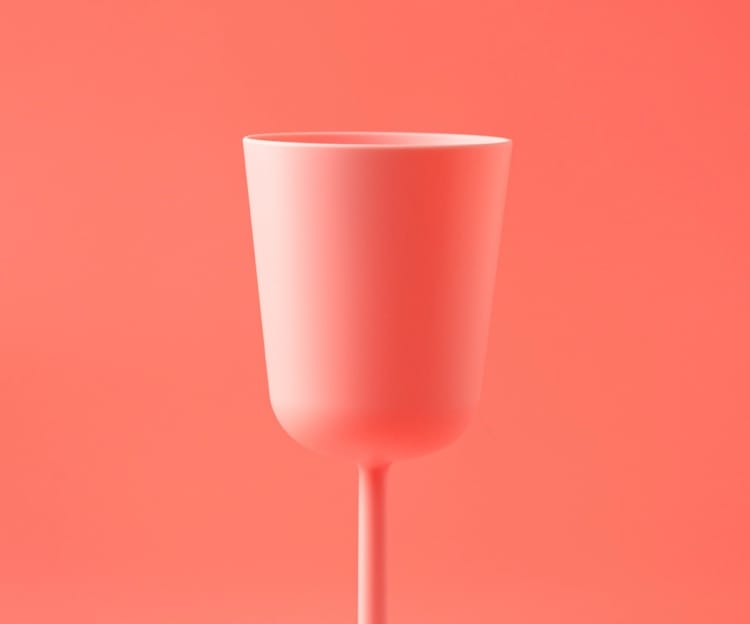 a pink glass